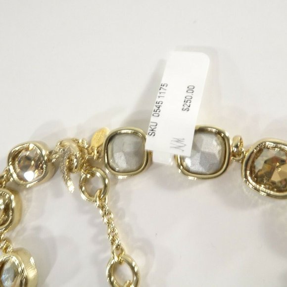 Lee Angel For Neiman Marcus Gold Crystal Cushion Necklace NWT 250.00 - Picture 4 of 6